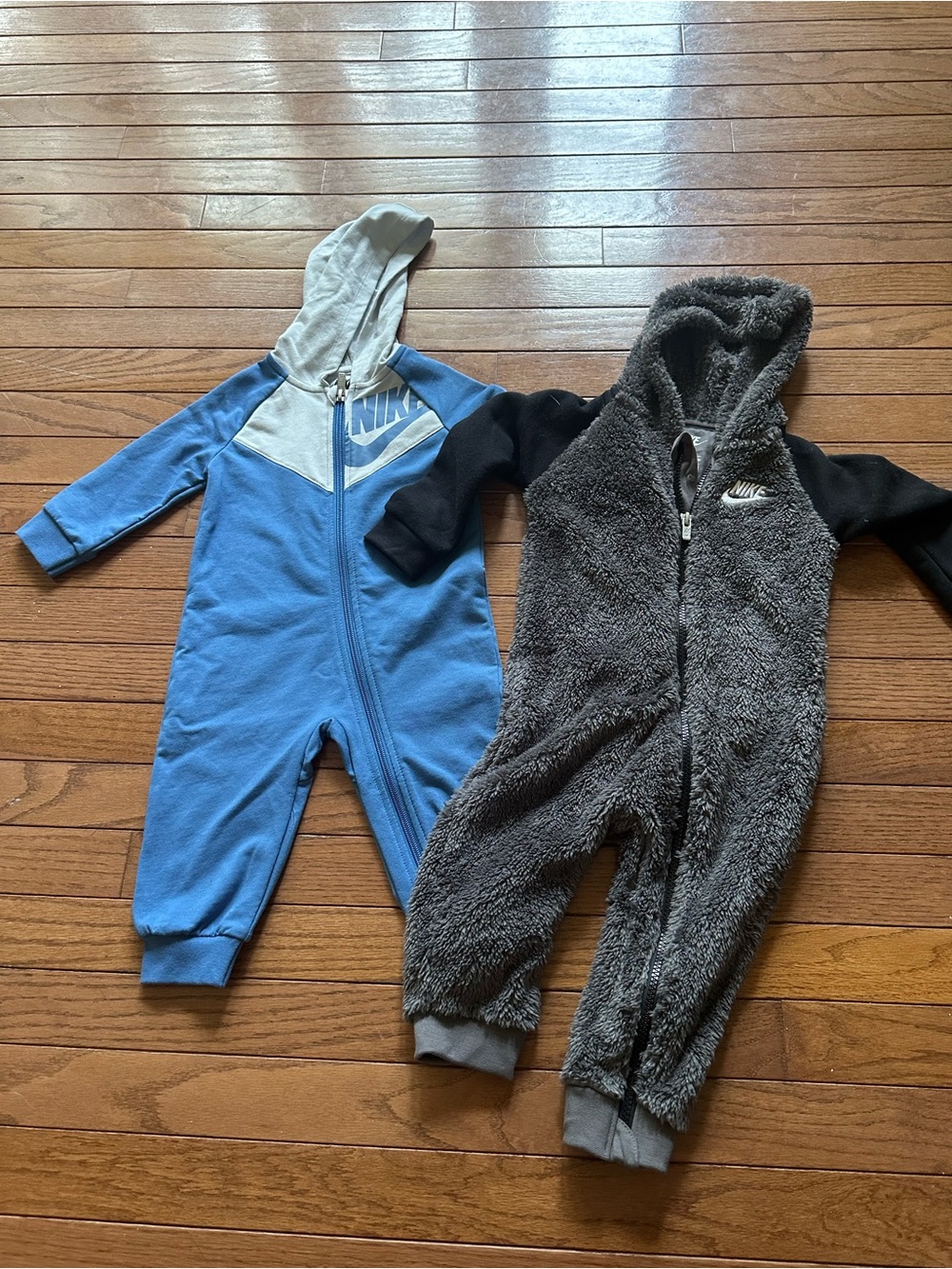 Nike Blue and Gray Hooded Kids One-Piece Sets